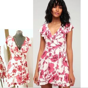 🌺 FREE PEOPLE floral wrap dress flower 🌸